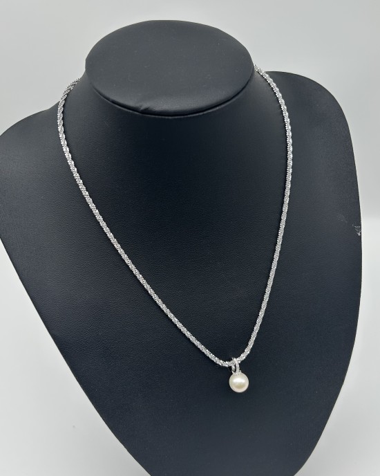 Silver Pearl Necklace Silver Pearl Necklace