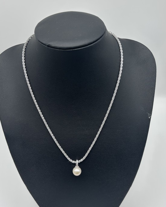 Silver Pearl Necklace Silver Pearl Necklace