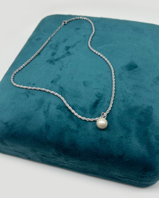 Silver Pearl Necklace Silver Pearl Necklace