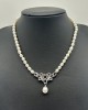 Silver Flower Pearl Necklace Silver Flower Pearl Necklace