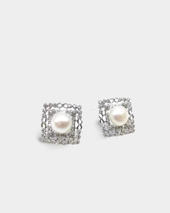 Diamond Pearl Earrings Diamond Pearl Earrings