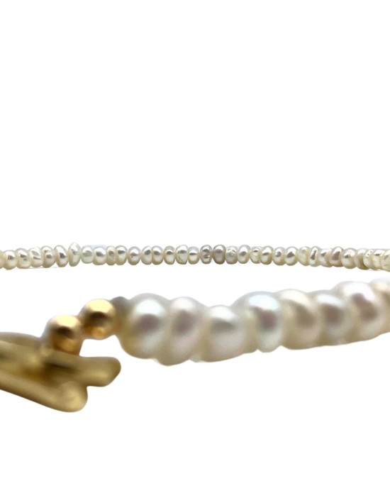 Baroque Beads String OT Buckle Necklace