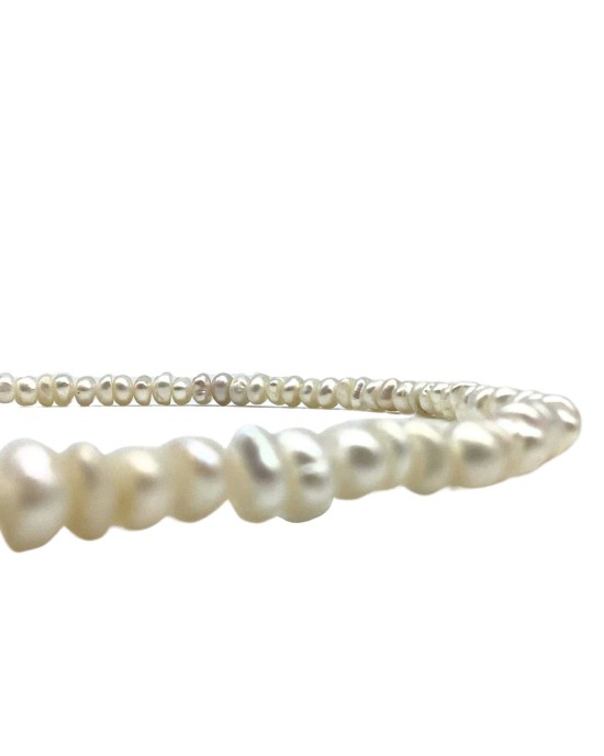 Baroque Beads String OT Buckle Necklace