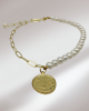 Gold Tag Pearl Necklace Gold Tag Pearl Necklace