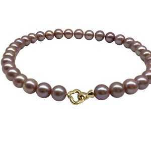 Purple Single Bead Pearl Necklace