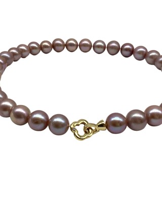 Purple Single Bead Pearl Necklace