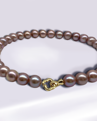 Purple Single Bead Pearl Necklace