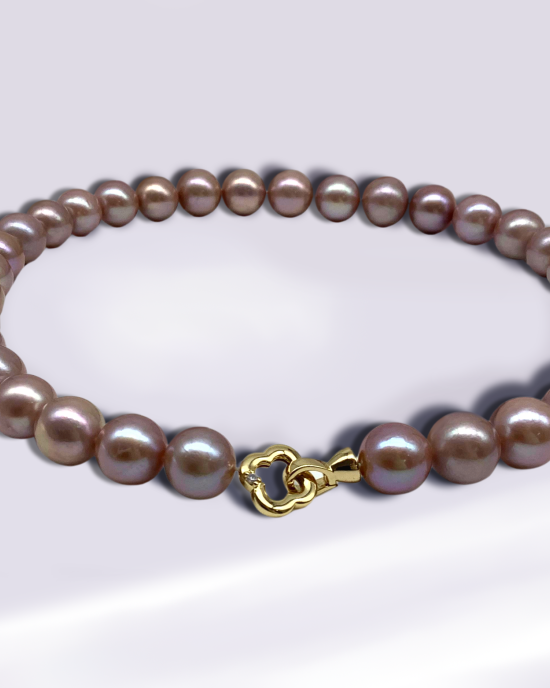 Purple Single Bead Pearl Necklace Purple Single Bead Pearl Necklace